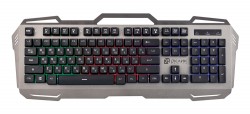 Клавиатура Оклик 747G серый/черный USB Multimedia for gamer LED
