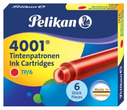 Картридж Pelikan INK 4001 TP/6 (PL301192) Brilliant Red чернила для ручек перьевых (6шт)