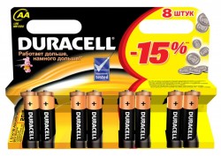 Батарея Duracell Basic LR6-8BL MN1500 AA (8шт)