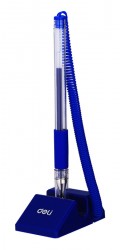 Ручка гелевая Deli E6791BLUE Daily на подставке 0.5мм резин. манжета прозрачный синие чернила