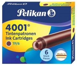 Картридж Pelikan INK 4001 TP/6 (PL311928) Brilliant Brown чернила для ручек перьевых (6шт)