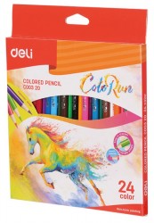 Карандаши цветные Deli ColoRun EC00320 тополь 24цв. коробка/европод.