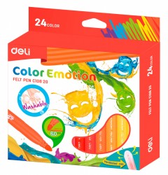 Фломастеры Deli EC10820 Color Emotion Вентилируемый 24цв. коробка с европодвесом