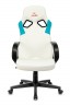 Кресло игровое Zombie RUNNER белый/голубой искусственная кожа крестовина пластик