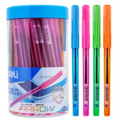 Ручка шариковая Deli EQ02636-1 Arrow 0.7мм прозрачный ассорти синие чернила (1шт)