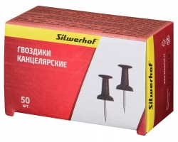 Гвоздики Silwerhof 502019 металл l=25мм черный (упак.:50шт) картонная коробка