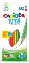Карандаши цветные Carioca TITA 42793 шестигранные пластик 12цв. коробка/европод.