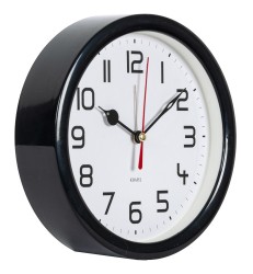 Часы настенные аналоговые Бюрократ Alarm-R15P D15см черный/белый
