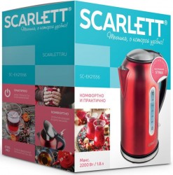 Чайник электрический Scarlett SC-EK21S56 1.8л. 2200Вт красный/черный (корпус: нержавеющая сталь)
