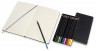 Набор Moleskine Art Collection Sketching блокнот для рисования/акварельные карандаши Large нелинованный черный