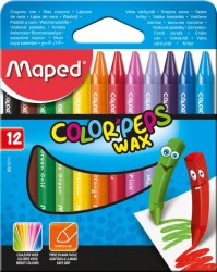 Восковые мелки Maped Color`peps 861011 трехгранные 12цв. картон.кор./европод.