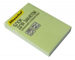 Блок самоклеящийся бумажный Silwerhof 682155-06 51x76мм 100лист. 75г/м2 пастель зеленый