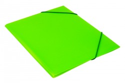 Папка на резинке Бюрократ Double Neon DNE510LETT A4 пластик кор.30мм 0.5мм салатовый